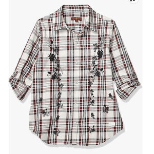 7 For All Mankind Girls' Big Plaid Flannel Shirt